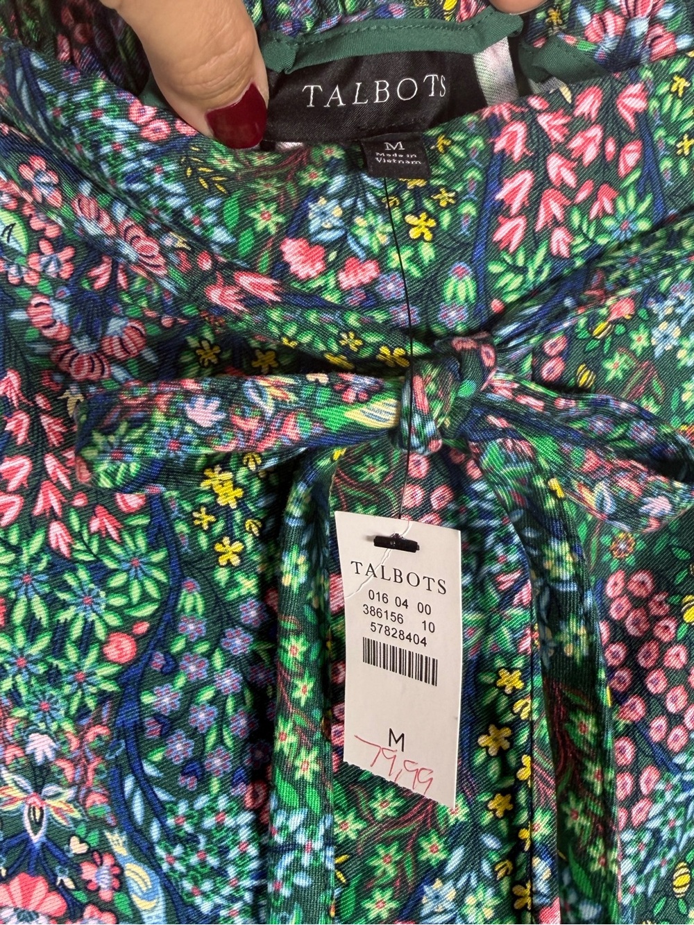 NWT Talbots Floral Wide Leg Pull-On Pants Medium Lenzing Ecovero Viscose - Picture 4 of 9